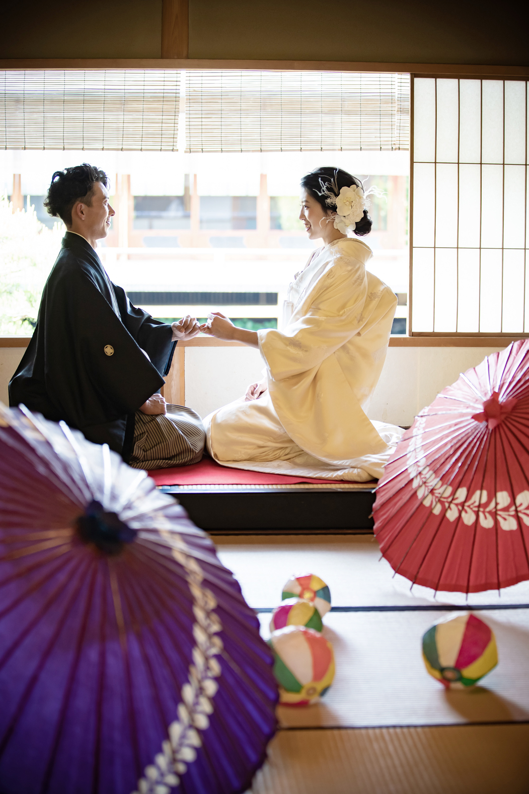 名古屋 白鳥庭園での伝統的な和装ウェディングフォト