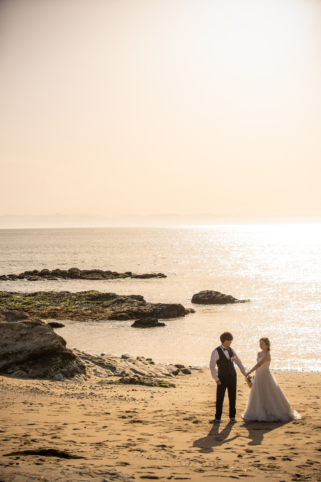 名古屋 洋装ロケーション 前撮り 夕暮れ時の撮影
