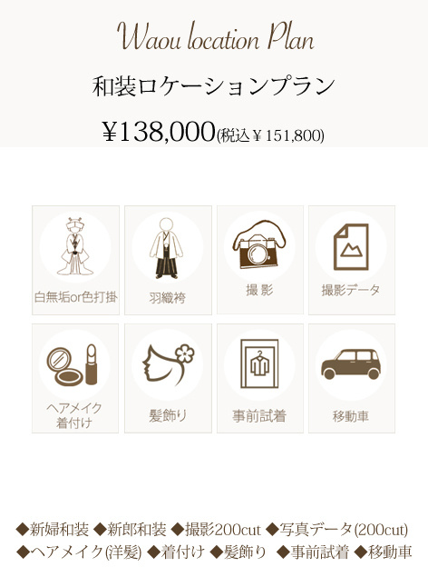 和装ロケーションプラン詳細 | 名古屋で安く済ませるフォトウェディング