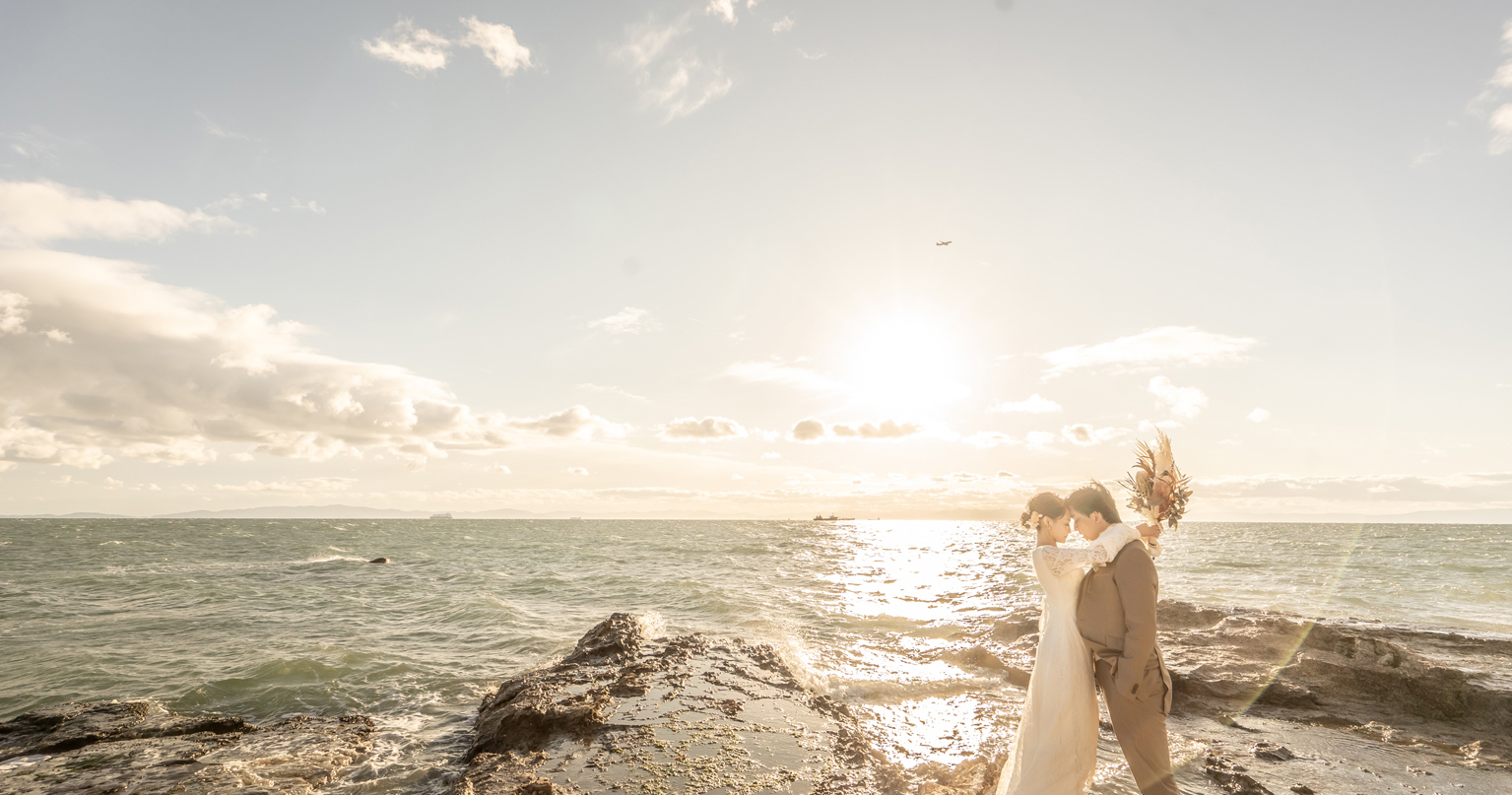 名古屋で人気の洋装ロケーションフォト・前撮り|フォトウェディングを安く済ませるサンライズデジタル